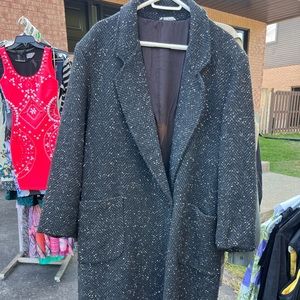 Vintage Tweed pea coat L